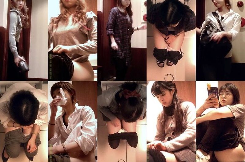 女子トイレ紀行 No.04 便座で体育座り!?（→丸見え♪）/全員外撮り5名収録！