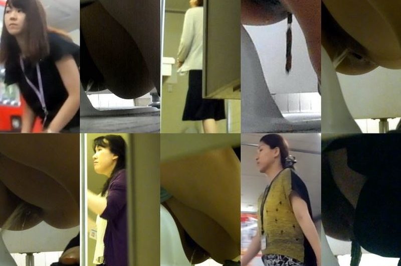 若いOL４名と熟女OL６名　和式トイレ前撮り