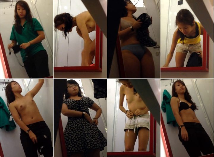 Peeping at  asian women in changing room