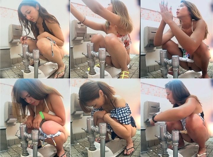 まずは黒ギャル撮れたて新作海の家和式01