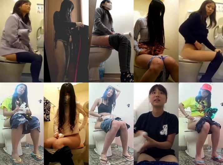 洋式1, モデルさんに洋式と和式で用を足して頂きました。黒髪女の着替え＆トイレ, 黒髪女のトイレ３